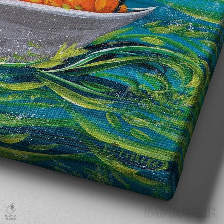 تابلو بادبانهای ترسناک اثر استل گرنگس - نمای نزدیک بافت بوم