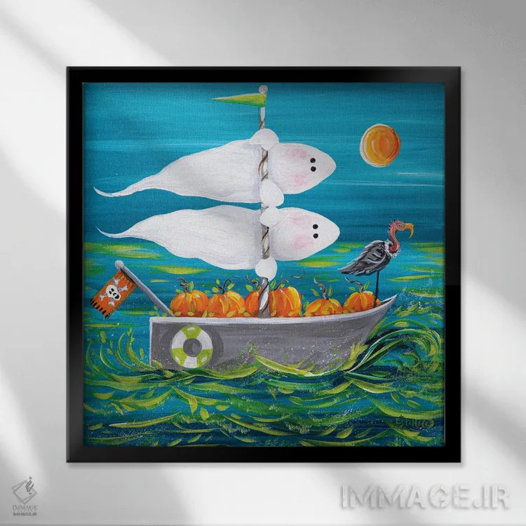 تابلو بادبانهای ترسناک اثر استل گرنگس - نمای قابدار مشکی