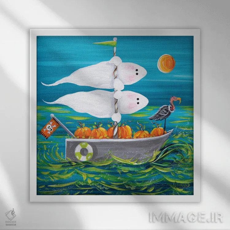 تابلو بادبانهای ترسناک اثر استل گرنگس - نمای قابدار سفید