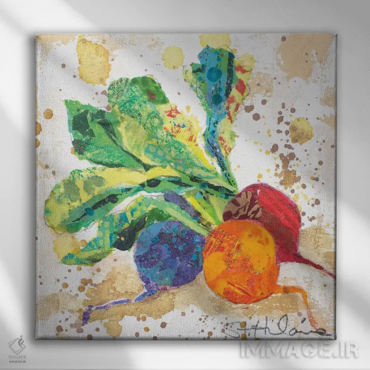 تابلو آبپاشی سبزیجات ۱ اثر الیزابت سن هیلر - نمای روبهرو روی دیوار