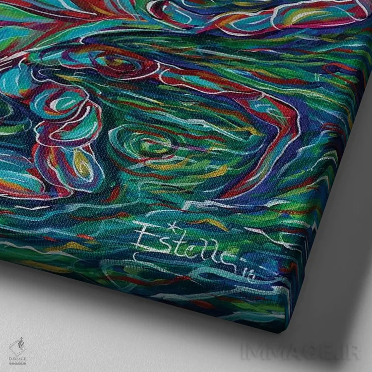 تابلو خرچنگ اثر استل گرنگس - نمای نزدیک بافت بوم