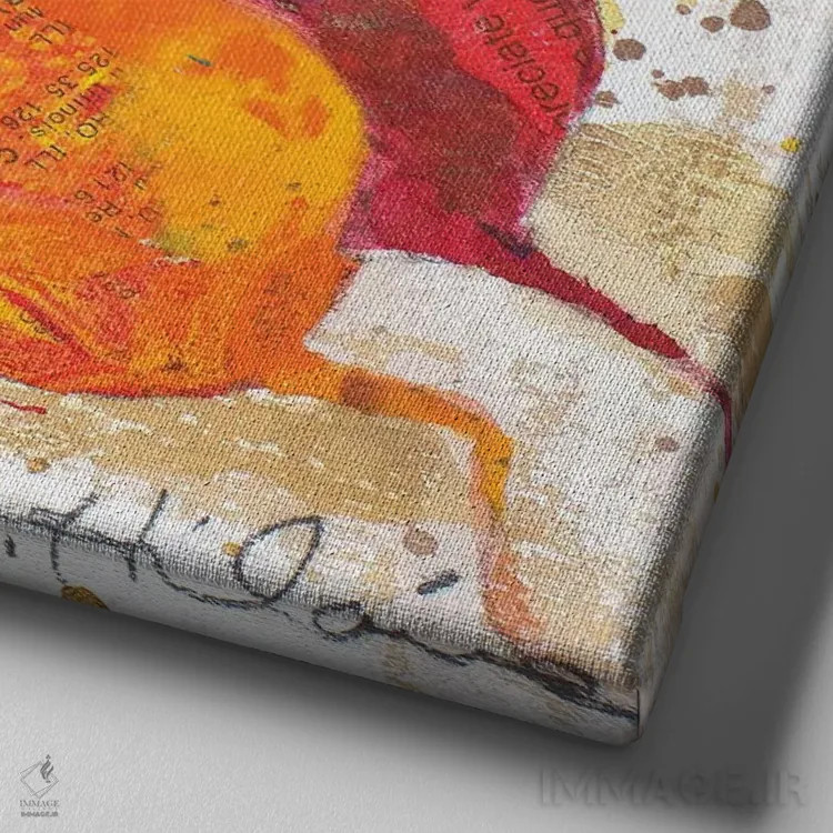 تابلو آبپاشی سبزیجات ۱ اثر الیزابت سن هیلر - نمای نزدیک بافت بوم