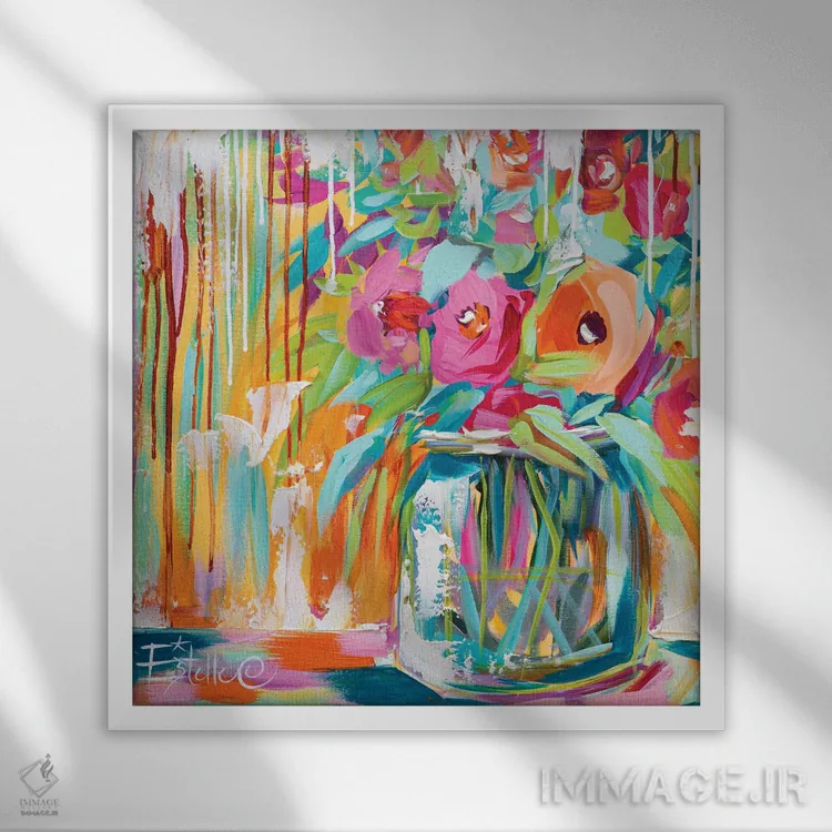 تابلو زیبایی در شکوفه اثر استل گرنگس - نمای قابدار سفید