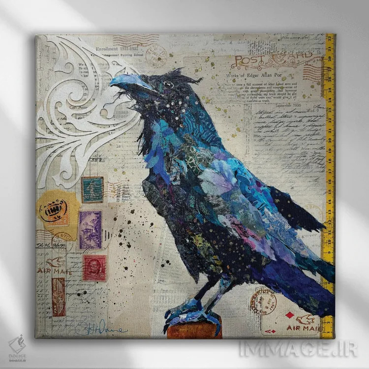 تابلو کارتپستال از پو ۱ اثر الیزابت سن هیلر - نمای روبهرو روی دیوار