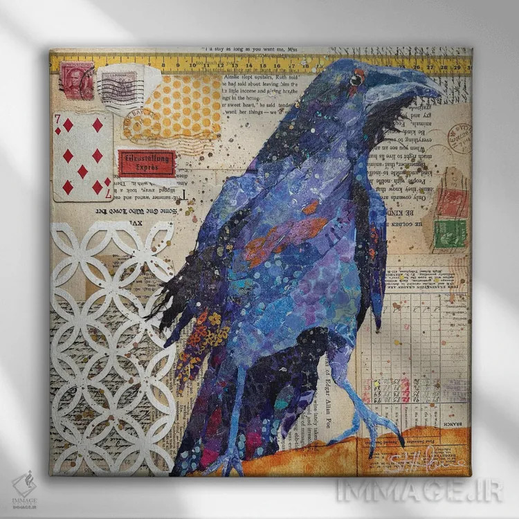 تابلو کارتپستال از پو ۲ اثر الیزابت سن هیلر - نمای روبهرو روی دیوار