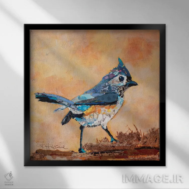 تابلو نوکتیزداری طوقدار (نوعی پرنده) اثر الیزابت سن هیلر - نمای قابدار مشکی