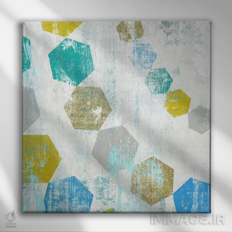 تابلو ششضلعی ۳ اثر ادوارد سلکرک - نمای روبهرو روی دیوار