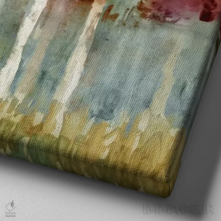 تابلو غبغان ۱ (درخت توس) اثر ادوارد سلکرک - نمای نزدیک بافت بوم