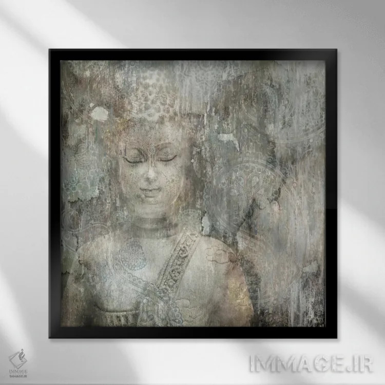تابلو بودا اثر ادوارد سلکرک - نمای قابدار مشکی
