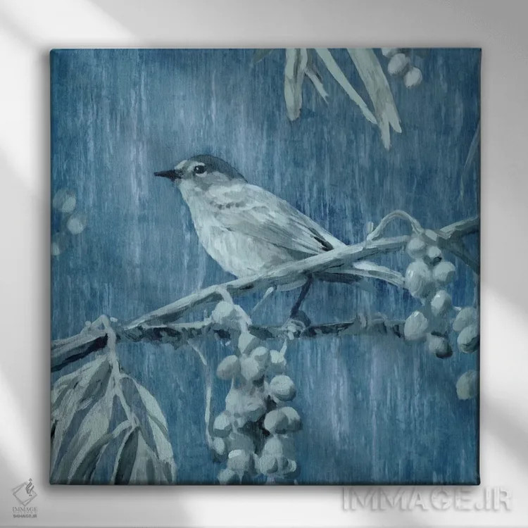تابلو پرنده آوازخوان جین ۱ اثر ادوارد سلکرک - نمای روبهرو روی دیوار