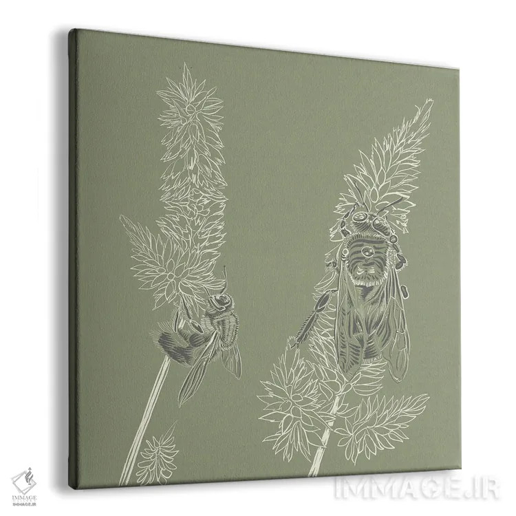 تابلو دمروباه و زنبورها لینوتایپ ۲ اثر ارین اسپارلر - نمای پرسپکتیو محصول