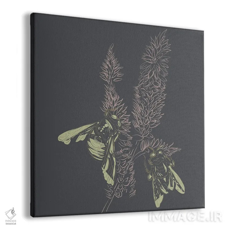 تابلو دمروباه و زنبورها لینوتایپ ۱ اثر ارین اسپارلر - نمای پرسپکتیو محصول