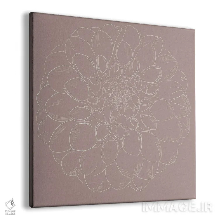 تابلو داهلیا لینوتایپ (نوع گل؛ و تکنیک چاپ) اثر ارین اسپارلر - نمای پرسپکتیو محصول