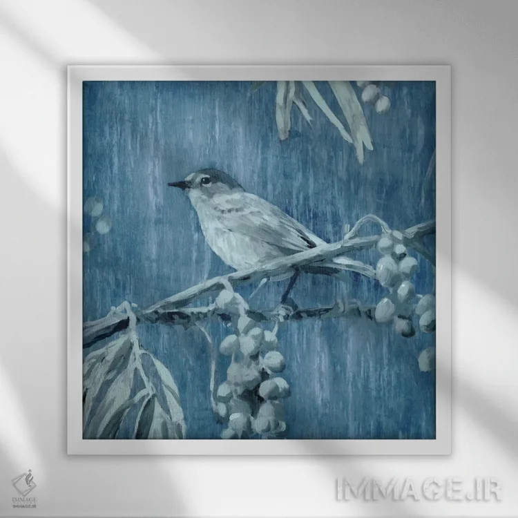 تابلو پرنده آوازخوان جین ۱ اثر ادوارد سلکرک - نمای قابدار سفید