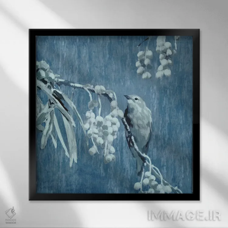 تابلو پرنده آوازخوان جین ۲ اثر ادوارد سلکرک - نمای قابدار مشکی