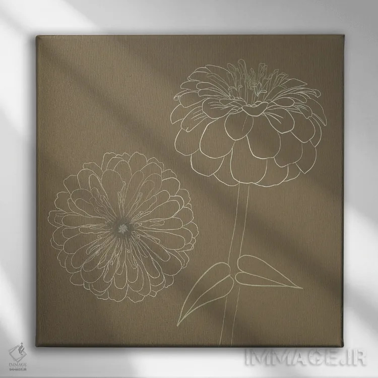 تابلو دو داهلیا لینوتایپ اثر ارین اسپارلر - نمای روبهرو روی دیوار