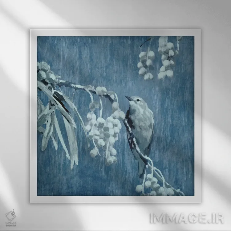 تابلو پرنده آوازخوان جین ۲ اثر ادوارد سلکرک - نمای قابدار سفید