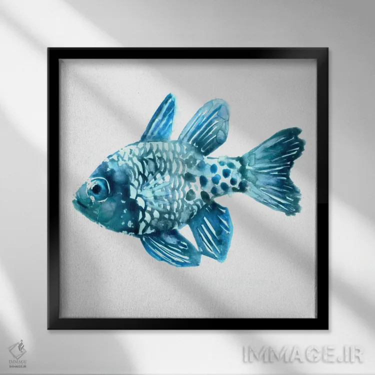 تابلو ماهی ۲ اثر ادوارد سلکرک - نمای قابدار مشکی