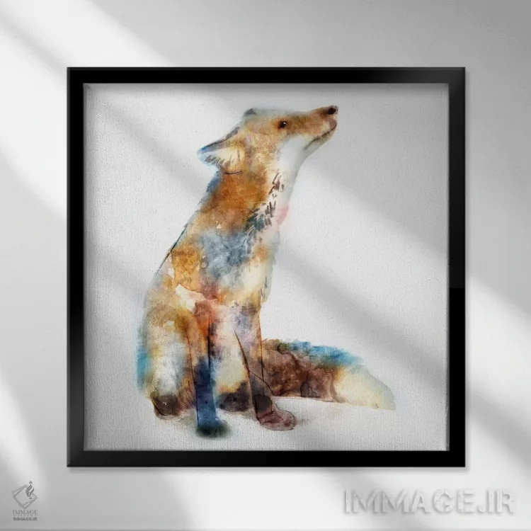 تابلو روباه اثر ادوارد سلکرک - نمای قابدار مشکی