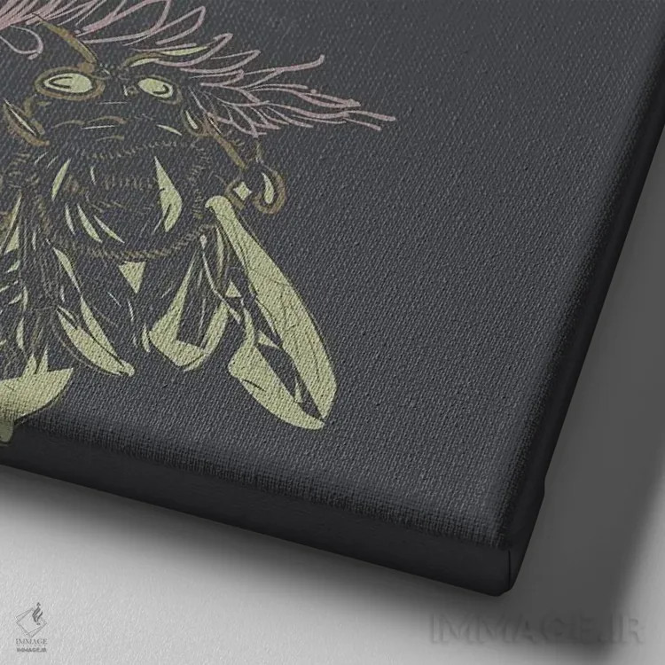 تابلو دمروباه و زنبورها لینوتایپ ۱ اثر ارین اسپارلر - نمای نزدیک بافت بوم