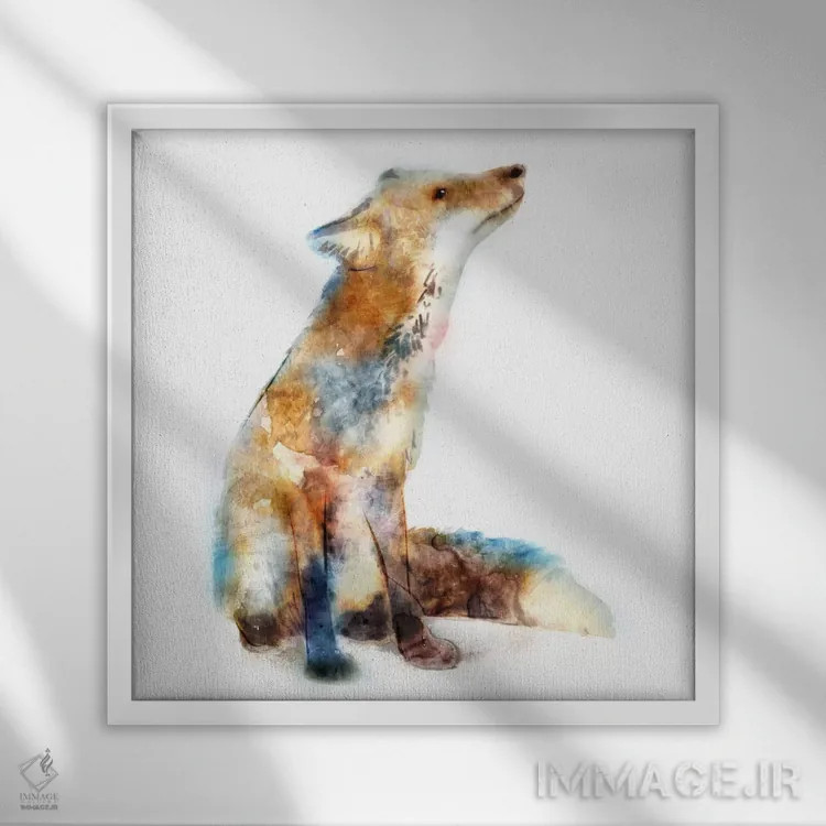 تابلو روباه اثر ادوارد سلکرک - نمای قابدار سفید