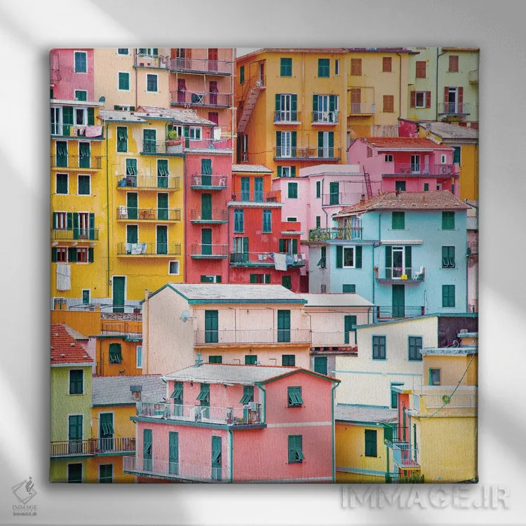 تابلو چینکو تره (نام منطقهای در ایتالیا) اثر ارین سامر - نمای روبهرو روی دیوار