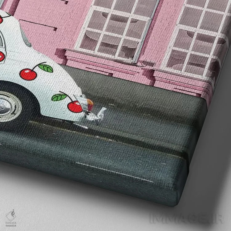 تابلو خیابان گیلاس اثر ارین سامر - نمای نزدیک بافت بوم