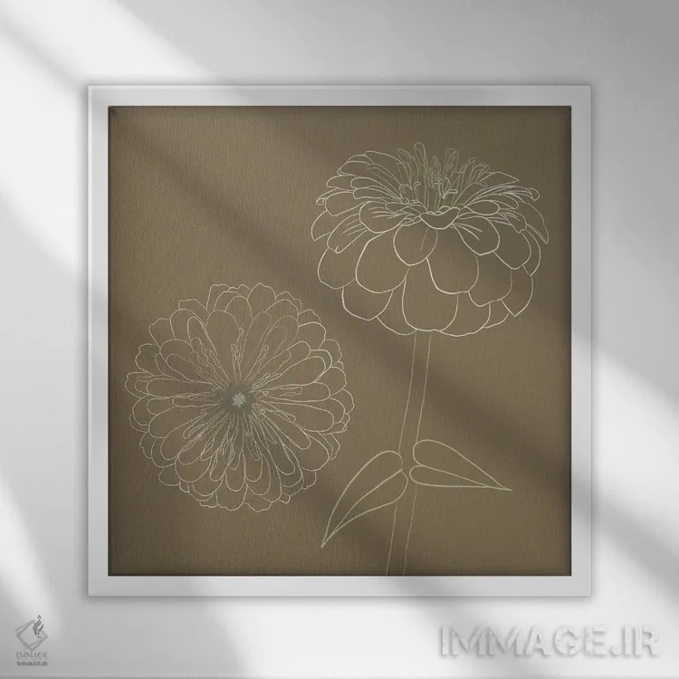 تابلو دو داهلیا لینوتایپ اثر ارین اسپارلر - نمای قابدار سفید