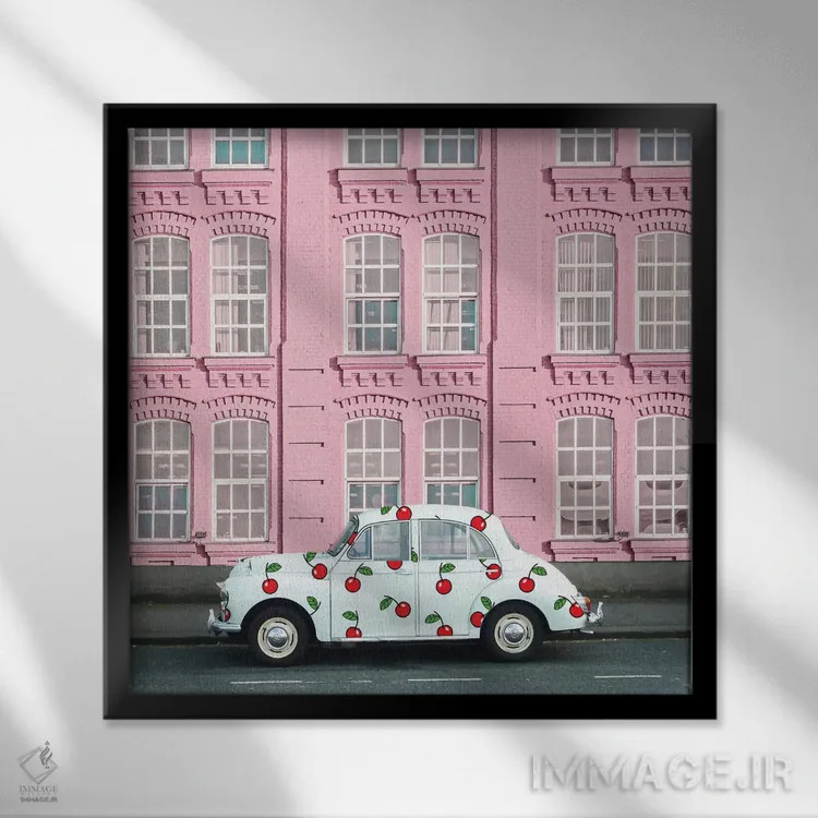 تابلو خیابان گیلاس اثر ارین سامر - نمای قابدار مشکی