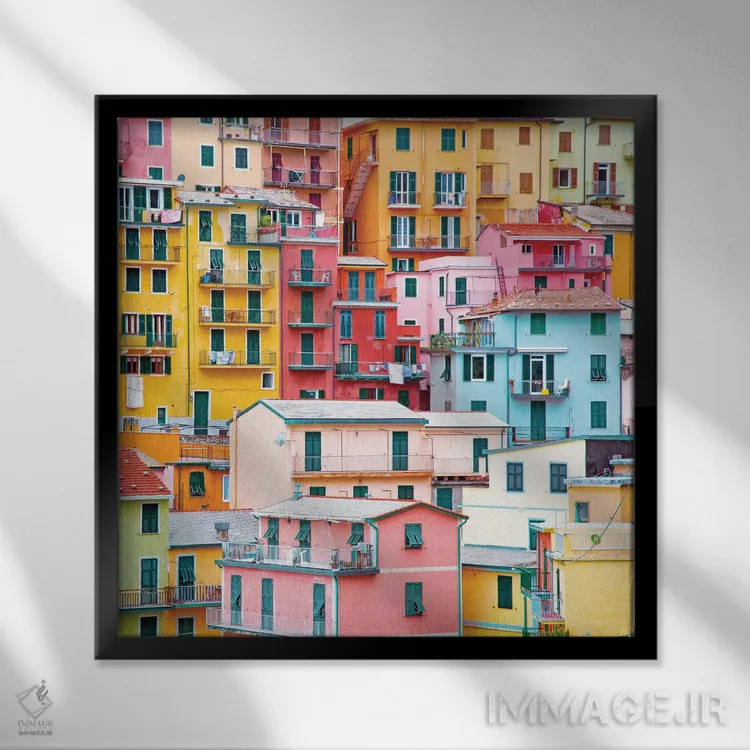 تابلو چینکو تره (نام منطقهای در ایتالیا) اثر ارین سامر - نمای قابدار مشکی