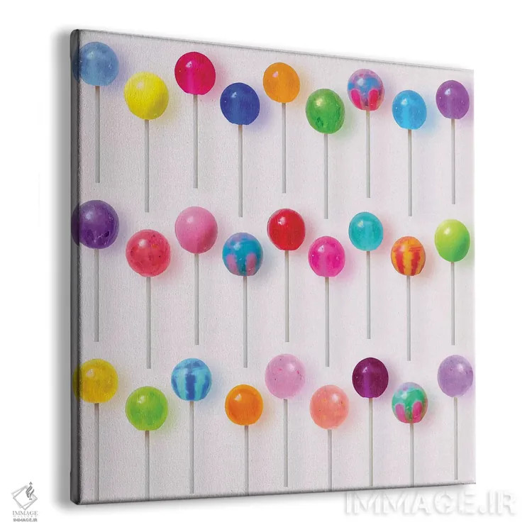 تابلو آبنباتچوبیهای رنگارنگ اثر ارین سامر - نمای پرسپکتیو محصول