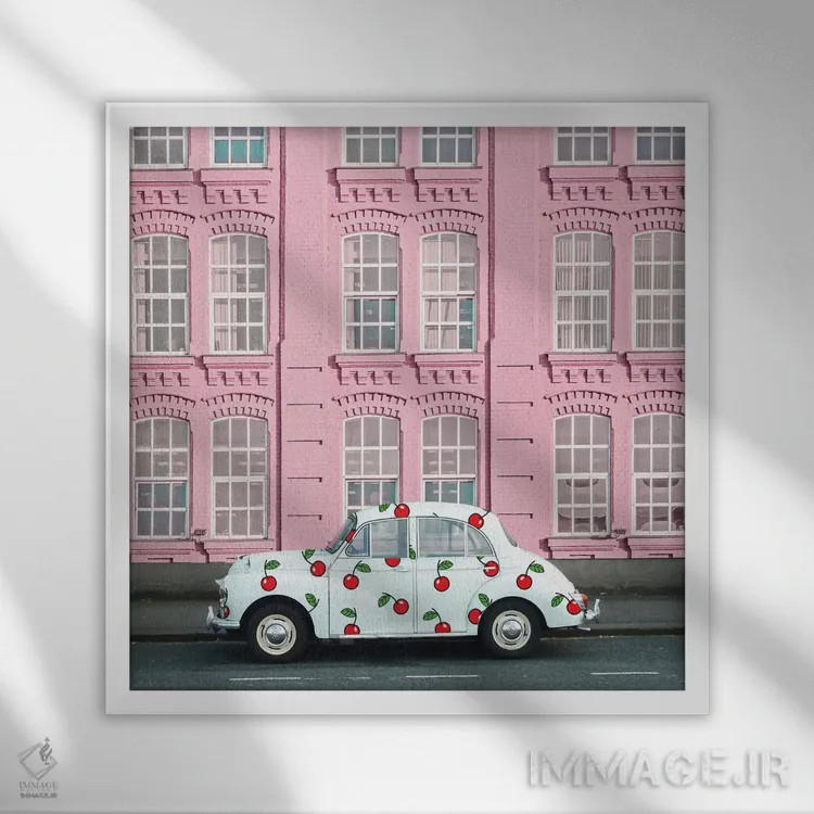 تابلو خیابان گیلاس اثر ارین سامر - نمای قابدار سفید