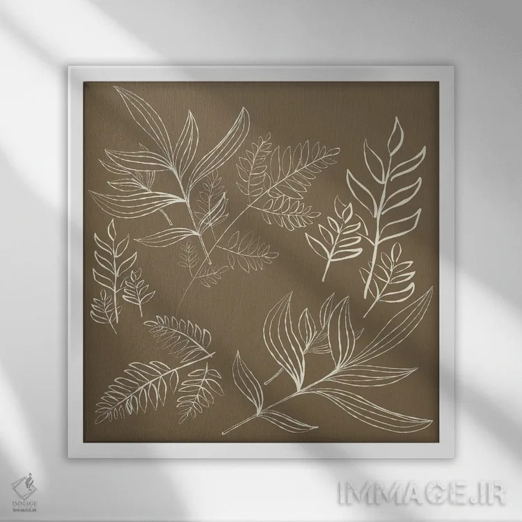 تابلو برگهای قدیمی لینوتایپ اثر ارین اسپارلر - نمای قابدار سفید
