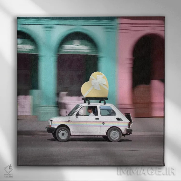 تابلو ماشین عشق اثر ارین سامر - نمای روبهرو روی دیوار