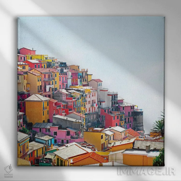 تابلو تپه مانارولا (شهری در ایتالیا) اثر ارین سامر - نمای روبهرو روی دیوار