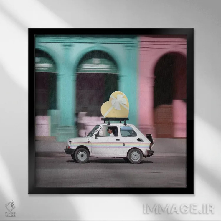 تابلو ماشین عشق اثر ارین سامر - نمای قابدار مشکی