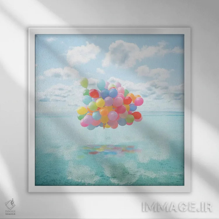 تابلو رقص بر آب اثر ارین سامر - نمای قابدار سفید