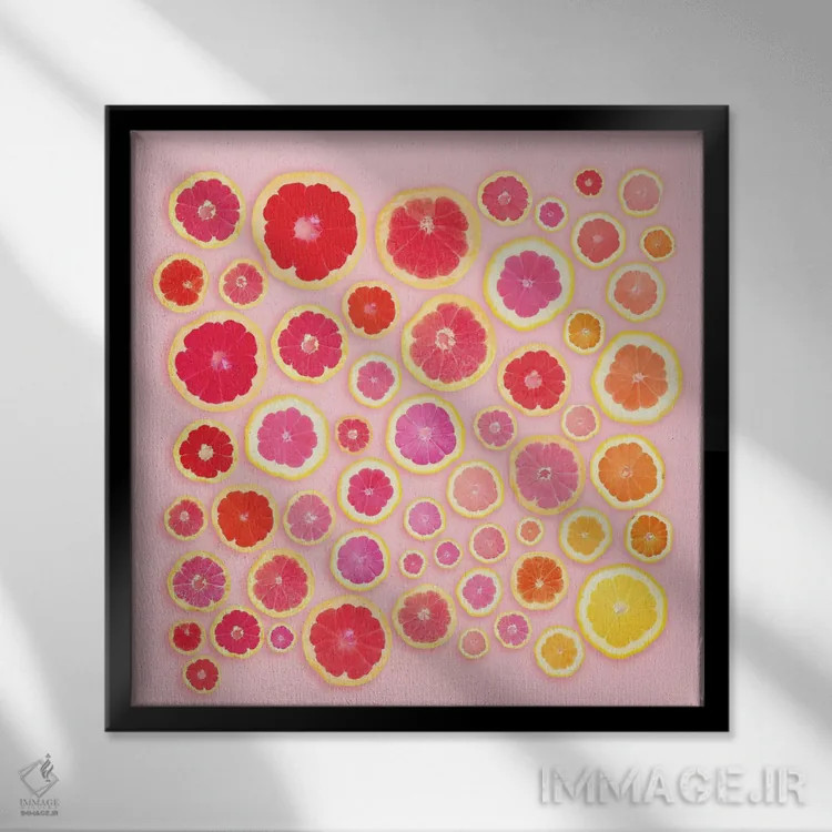 تابلو برشهای صورتی اثر ارین سامر - نمای قابدار مشکی