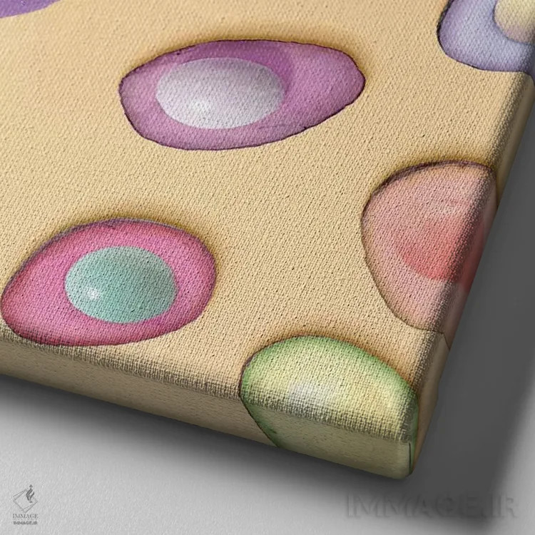 تابلو آووکادوهای پاستلی اثر ارین سامر - نمای نزدیک بافت بوم