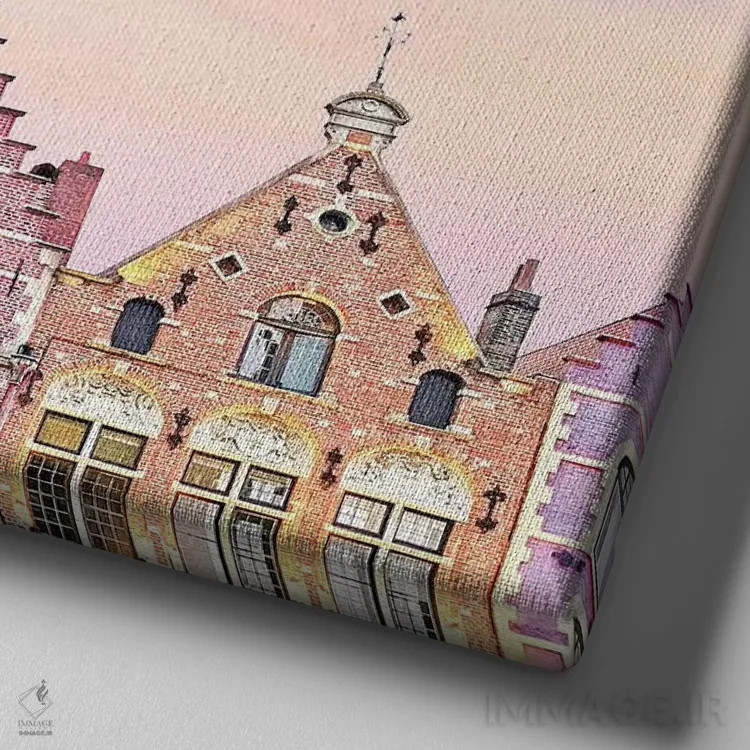 تابلو بامها در بروژ (شهر در بلژیک) اثر ارین سامر - نمای نزدیک بافت بوم