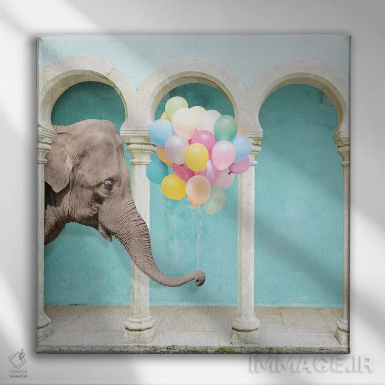 تابلو فیل هرگز فراموش نمیکند اثر ارین سامر - نمای روبهرو روی دیوار