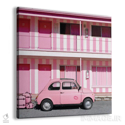 تابلو زنده باد وگاس صورتی اثر ارین سامر - نمای پرسپکتیو محصول