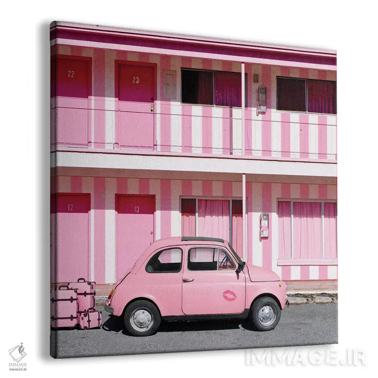 تابلو زنده باد وگاس صورتی اثر ارین سامر - نمای پرسپکتیو محصول