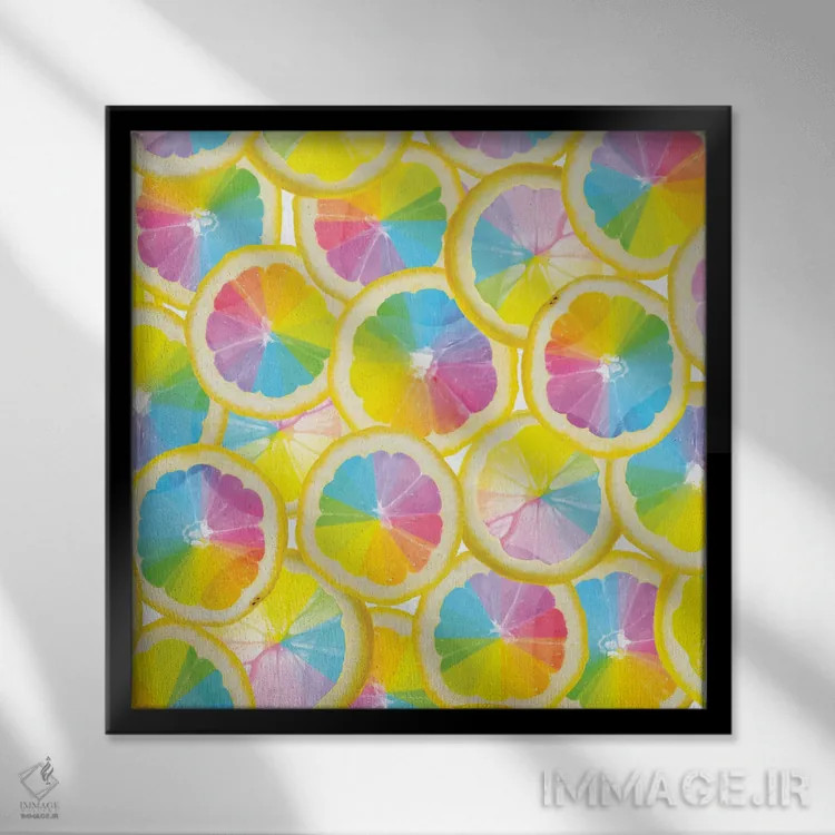 تابلو مرکبات شیشه رنگی اثر ارین سامر - نمای قابدار مشکی