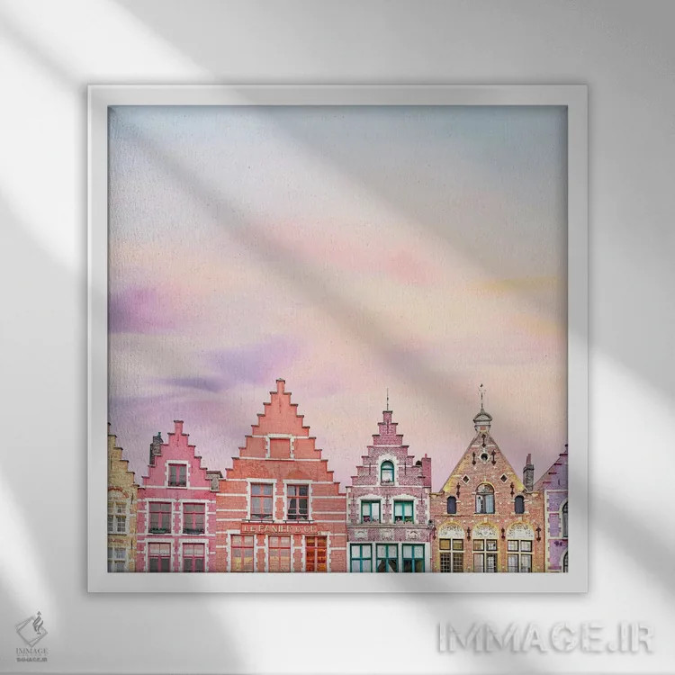 تابلو بامها در بروژ (شهر در بلژیک) اثر ارین سامر - نمای قابدار سفید