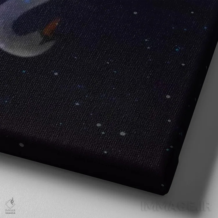 تابلو کهکشان قو اثر ارین سامر - نمای نزدیک بافت بوم