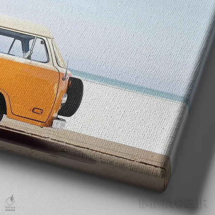 تابلو خورشید میآید (ارجاع به ترانه) اثر ارین سامر - نمای نزدیک بافت بوم