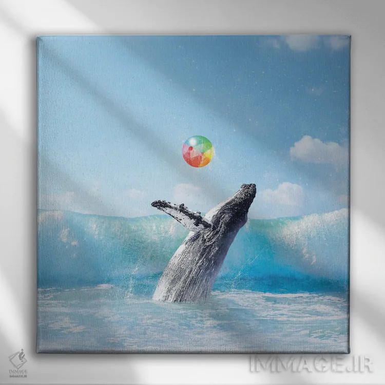 تابلو ترکاندن موج (درخشیدن) اثر ارین سامر - نمای روبهرو روی دیوار