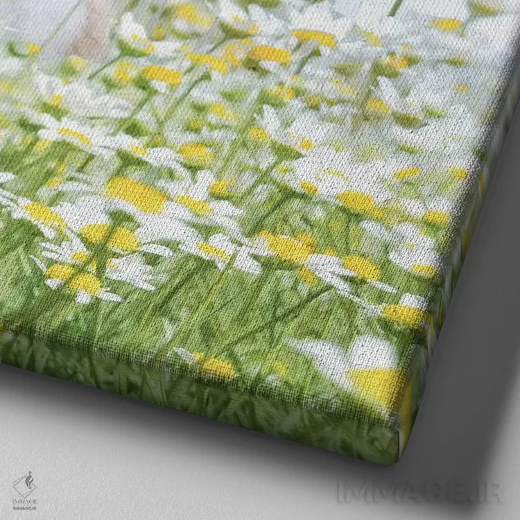 تابلو روزهای خوش اثر ارین سامر - نمای نزدیک بافت بوم