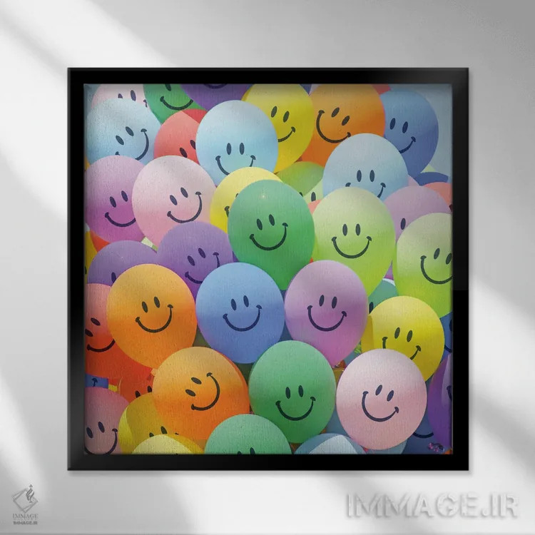 تابلو بیا خوشحال باشیم اثر ارین سامر - نمای قابدار مشکی